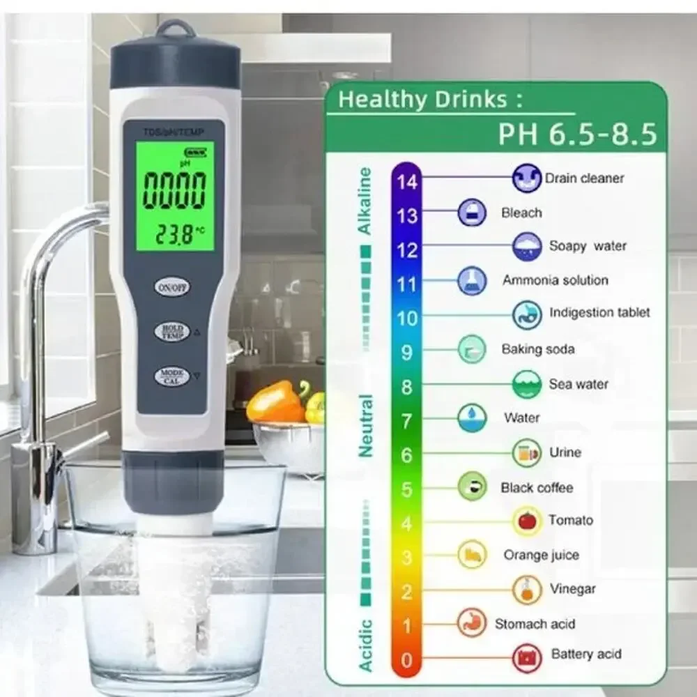3 in 1 Digital PH Meter with ATC PH Tester, TDS/PH/Temperature Meter - Picture 3 of 6